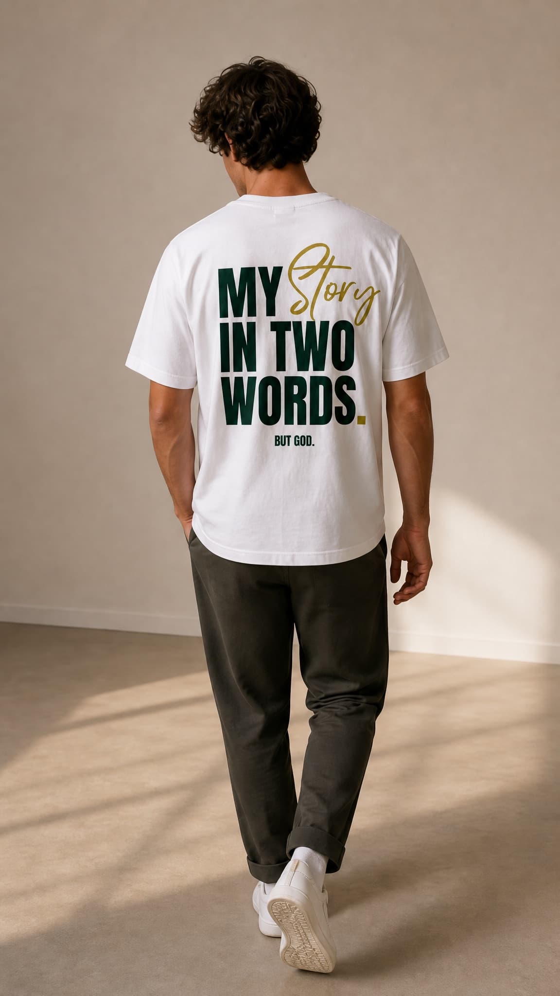 My Story in Two Words tee, back print